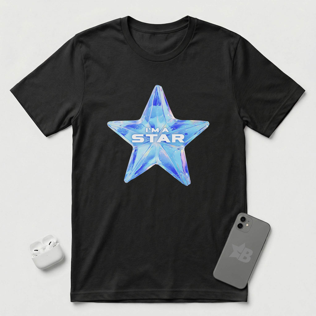I'm a Star - Holographic Star - T-Shirt - Black mockup