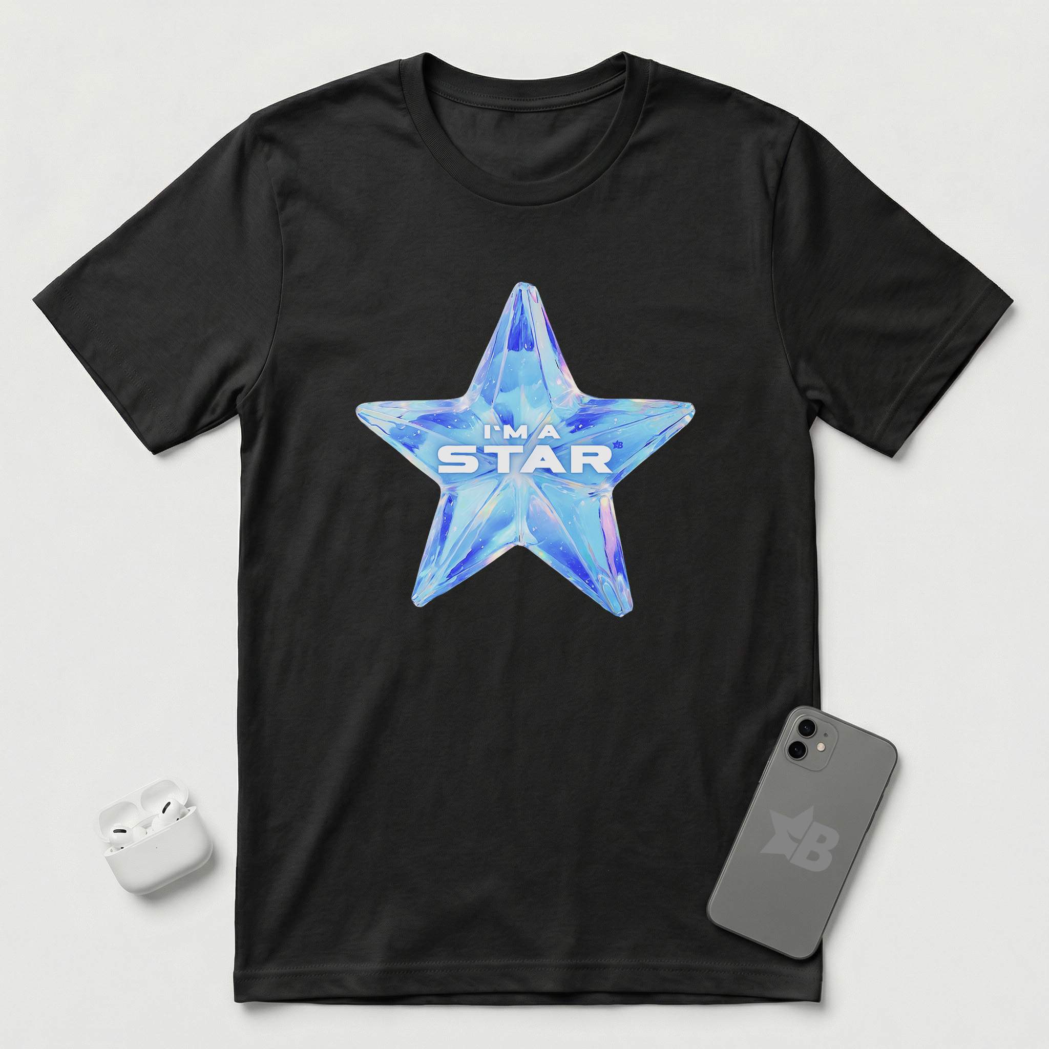 I'm a Star - Holographic Star - T-Shirt - Black mockup