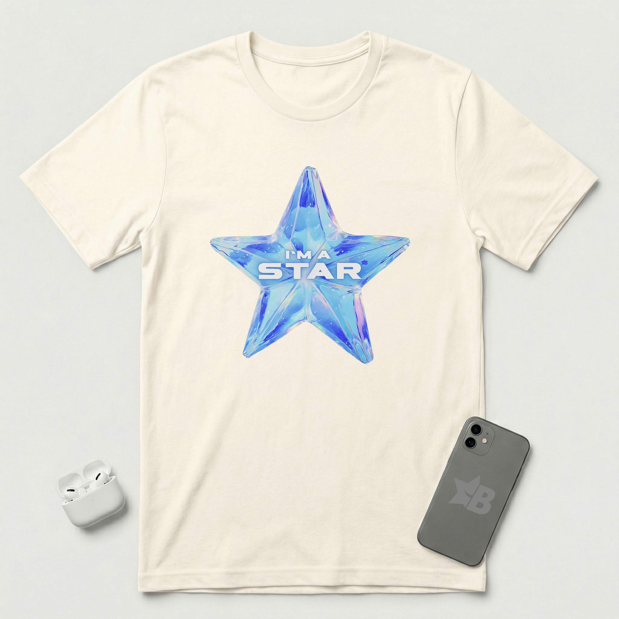I'm a Star - Holographic Star - T-Shirt - Natural mockup