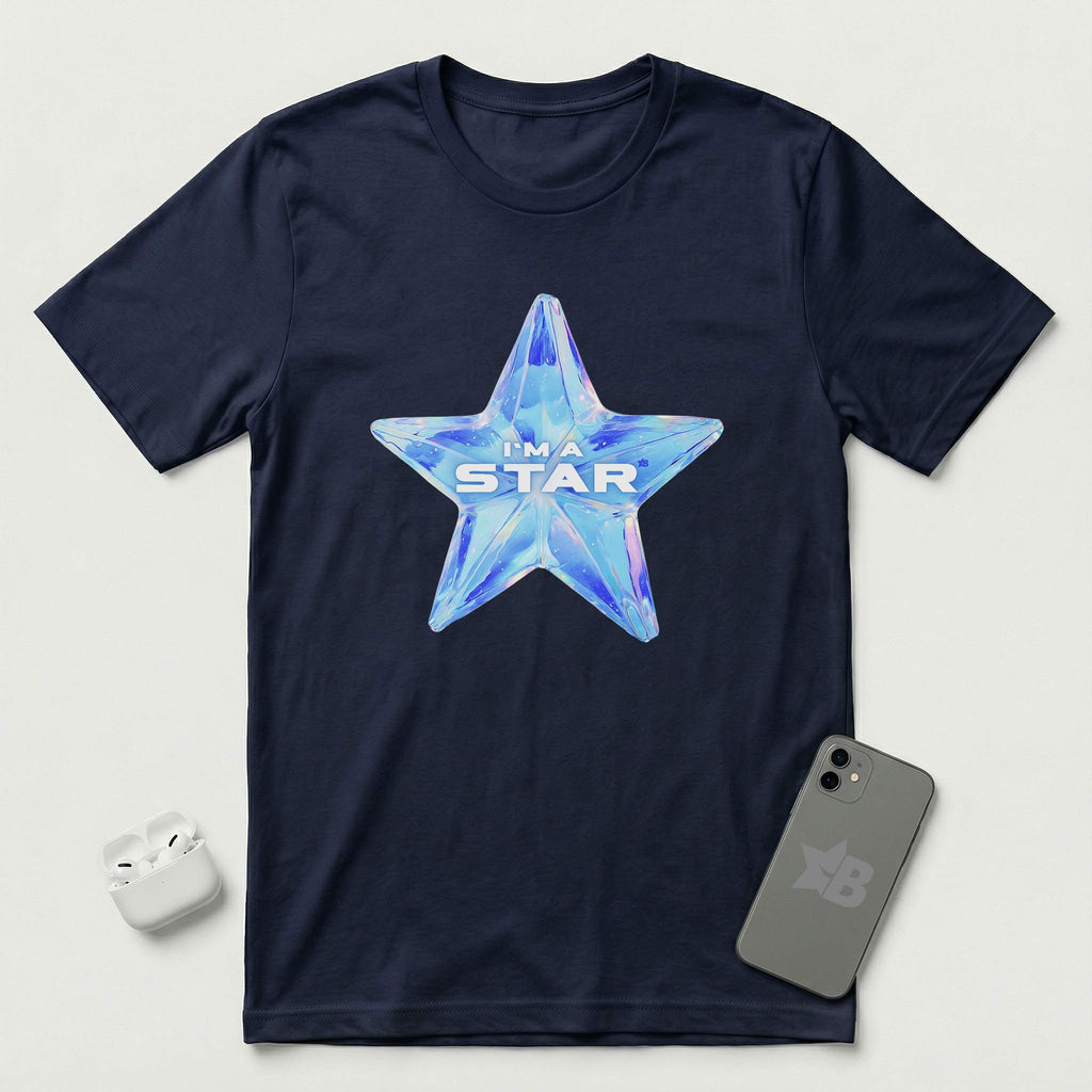 I'm a Star - Holographic Star - T-Shirt - Navy mockup