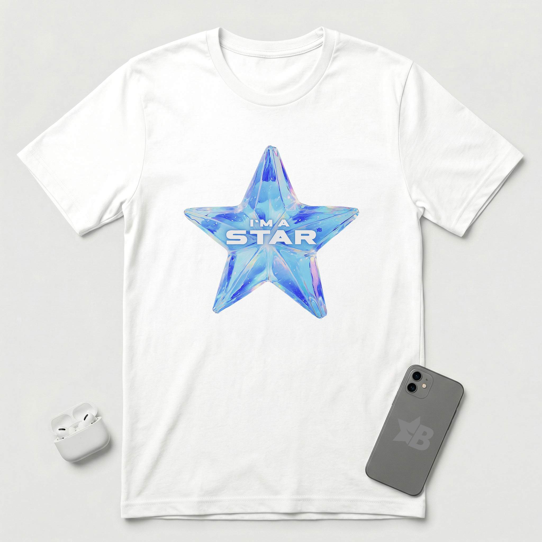 I'm a Star - Holographic Star - T-Shirt - White mockup