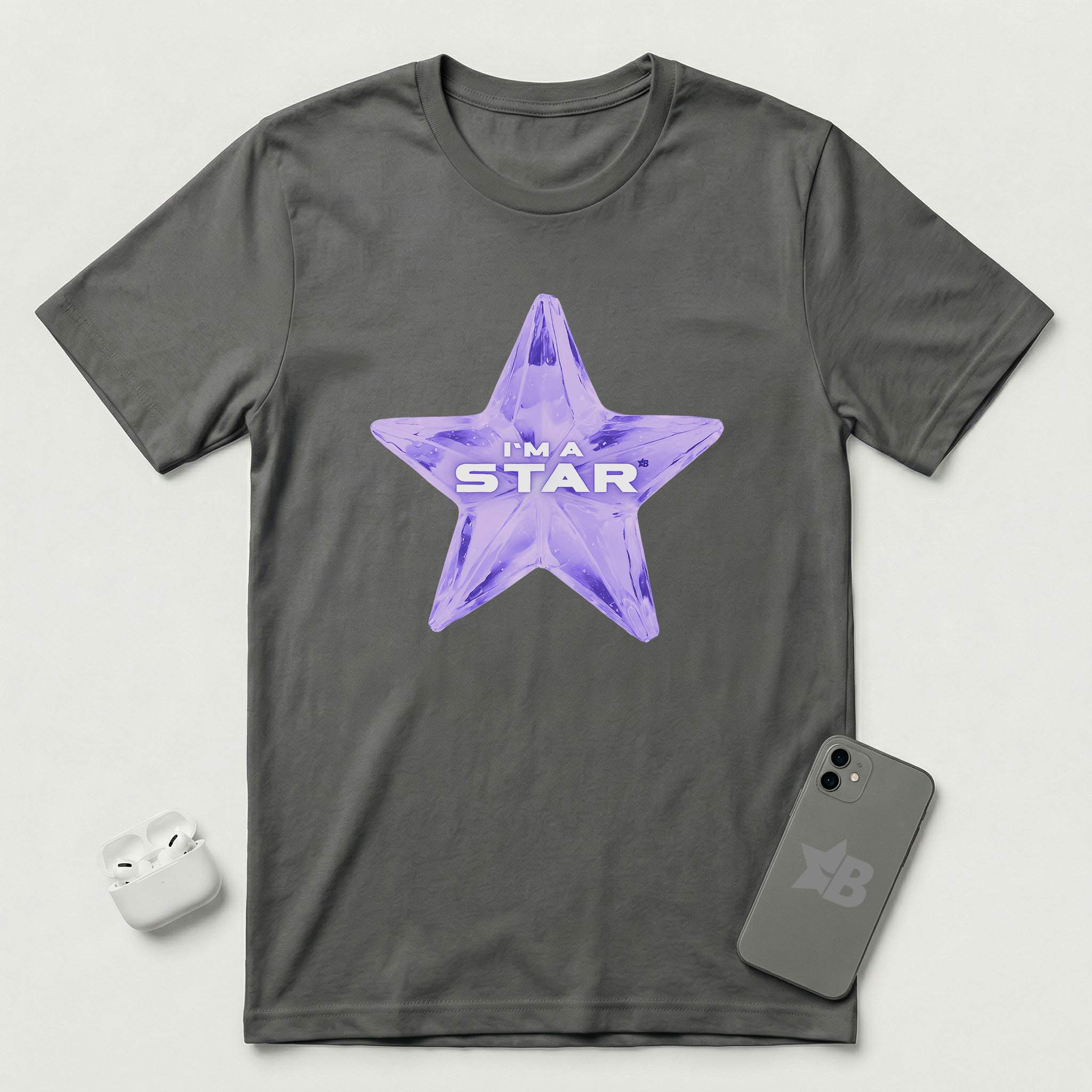 I'm a Star - Purple Star - T-Shirt - Asphalt mockup