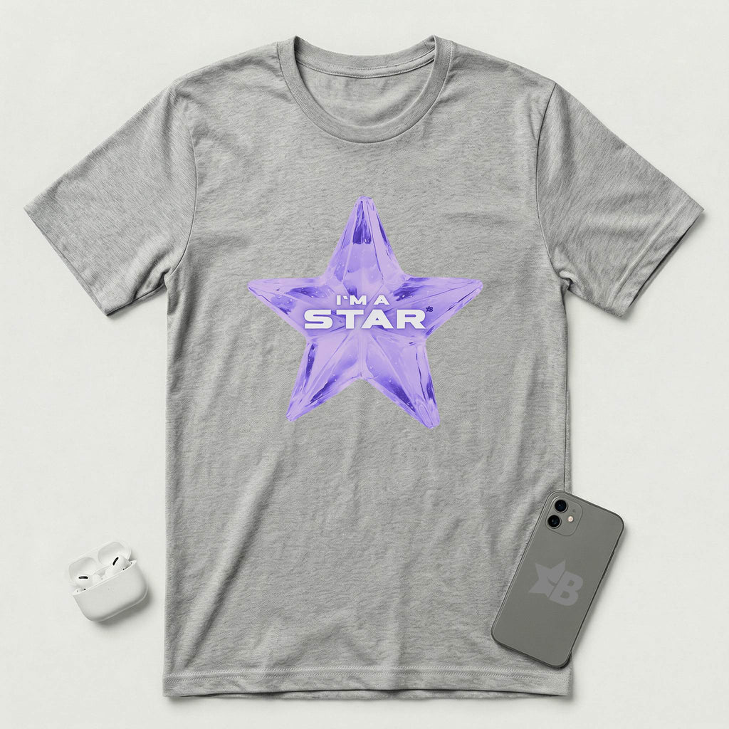 I'm a Star - Purple Star - T-Shirt - Athletic Heather mockup