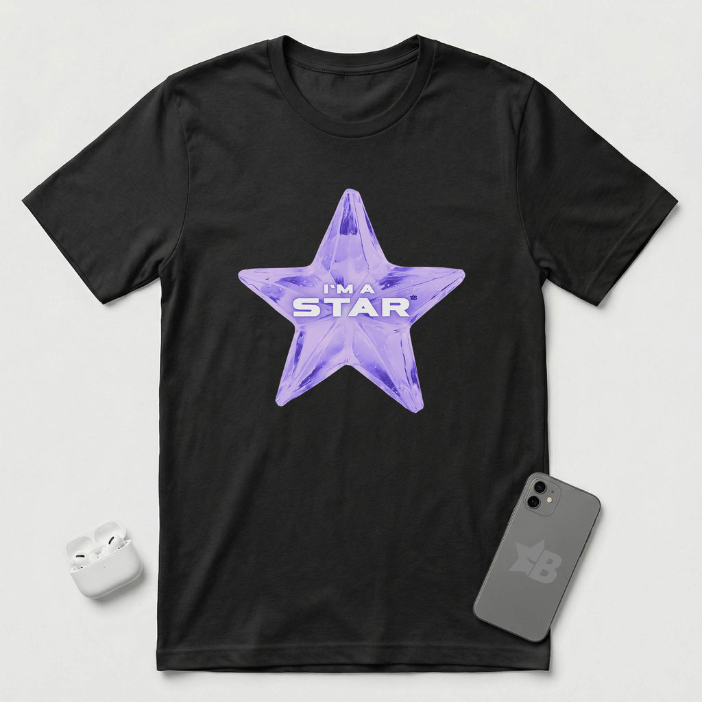 I'm a Star - Purple Star - T-Shirt - Black mockup