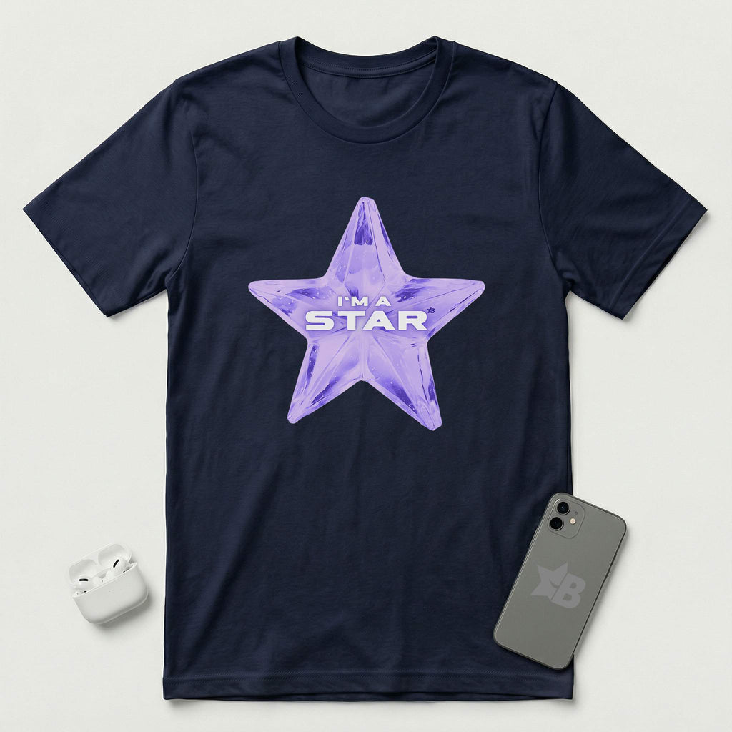 I'm a Star - Purple Star - T-Shirt - Navy mockup