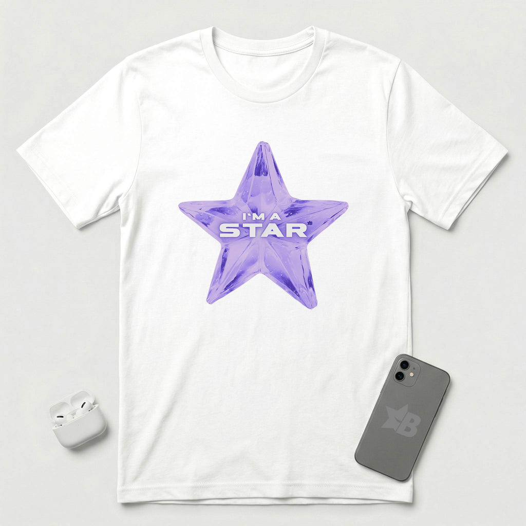 I'm a Star - Purple Star - T-Shirt - White mockup