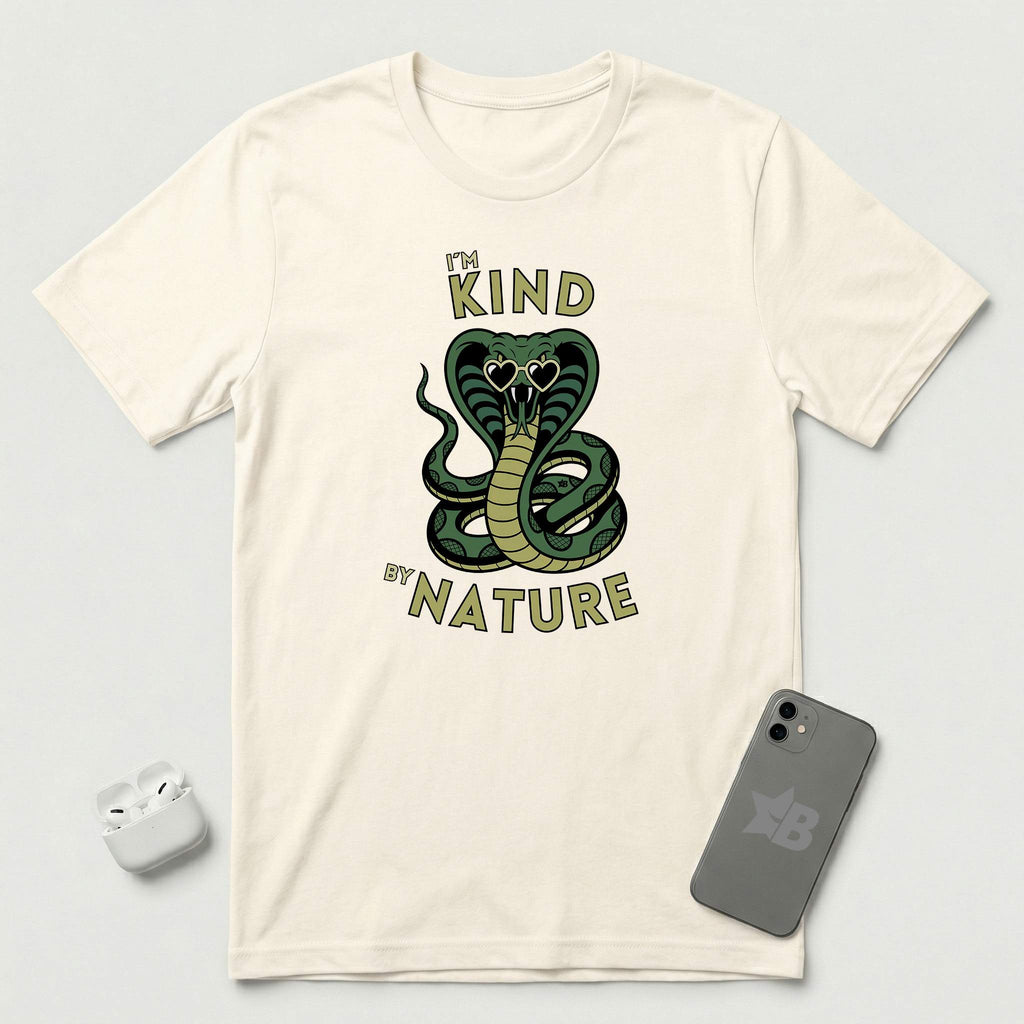 I'm Kind by Nature - Green Cobra - T-Shirt - Natural mockup