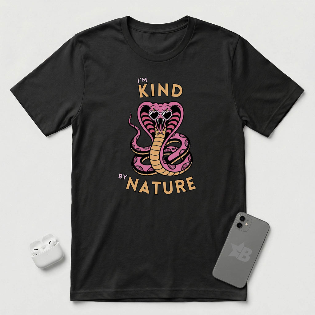 I'm Kind by Nature - Pink Cobra - T-Shirt - Black mockup