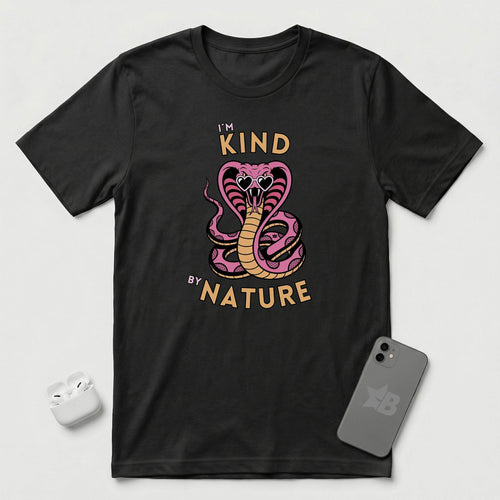 I'm Kind by Nature - Pink Cobra - T-Shirt - Black mockup