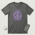 I Radiate Good Energy - Purple Peace Sign - T-Shirt - Asphalt mockup