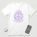 I Radiate Good Energy - Purple Peace Sign - T-Shirt - White mockup