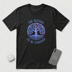 Too Blessed To Be Stressed - Light Blue Tree - T-Shirt - Black mockup