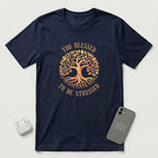 Too Blessed To Be Stressed - Sun Tree - T-Shirt - Navy mockup