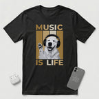 Music is Life - Dog - T-Shirt - Black mockup