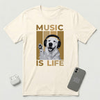 Music is Life - Dog - T-Shirt - Natural mockup