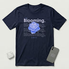 I am Blooming - Lavender Blue Flower - T-Shirt - Navy mockup