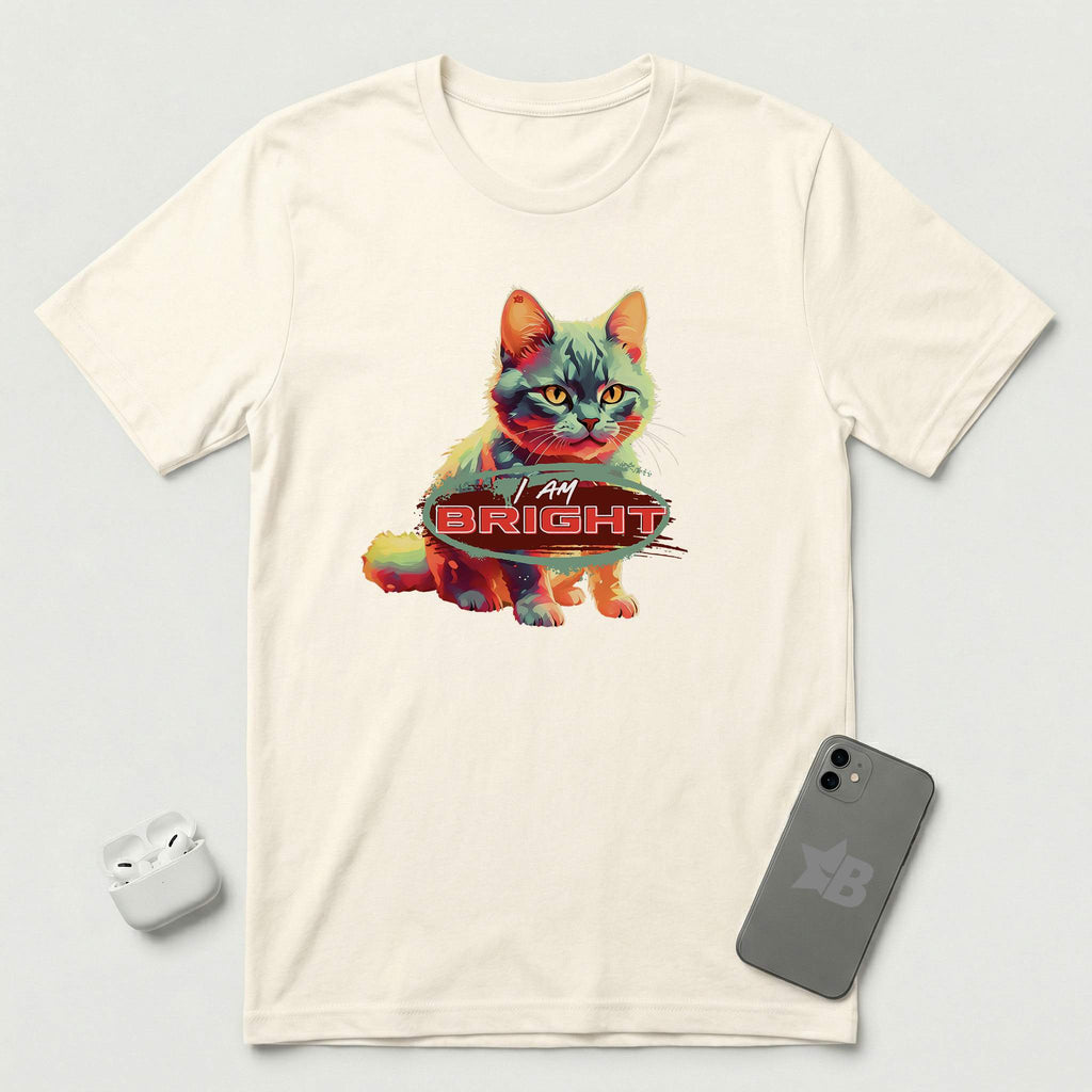 I am Bright -  Lava Glow Cat - T-Shirt - Natural mockup