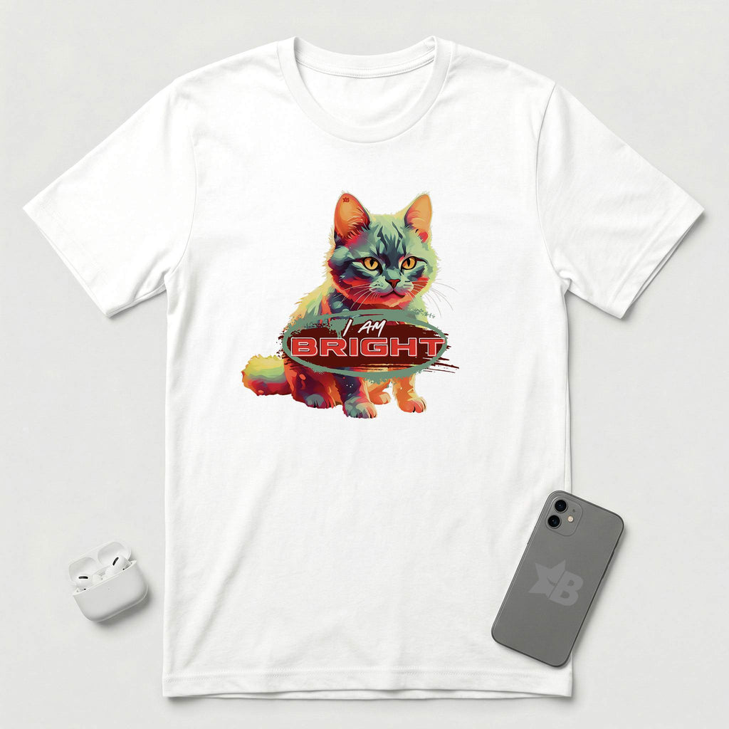 I am Bright -  Lava Glow Cat - T-Shirt - White mockup