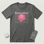 I am Beautiful - Pink Flower - T-Shirt - Asphalt mockup