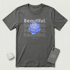 I am Beautiful - Lavender Blue Flower - T-Shirt - Asphalt mockup