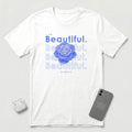 I am Beautiful - Lavender Blue Flower - T-Shirt - White mockup