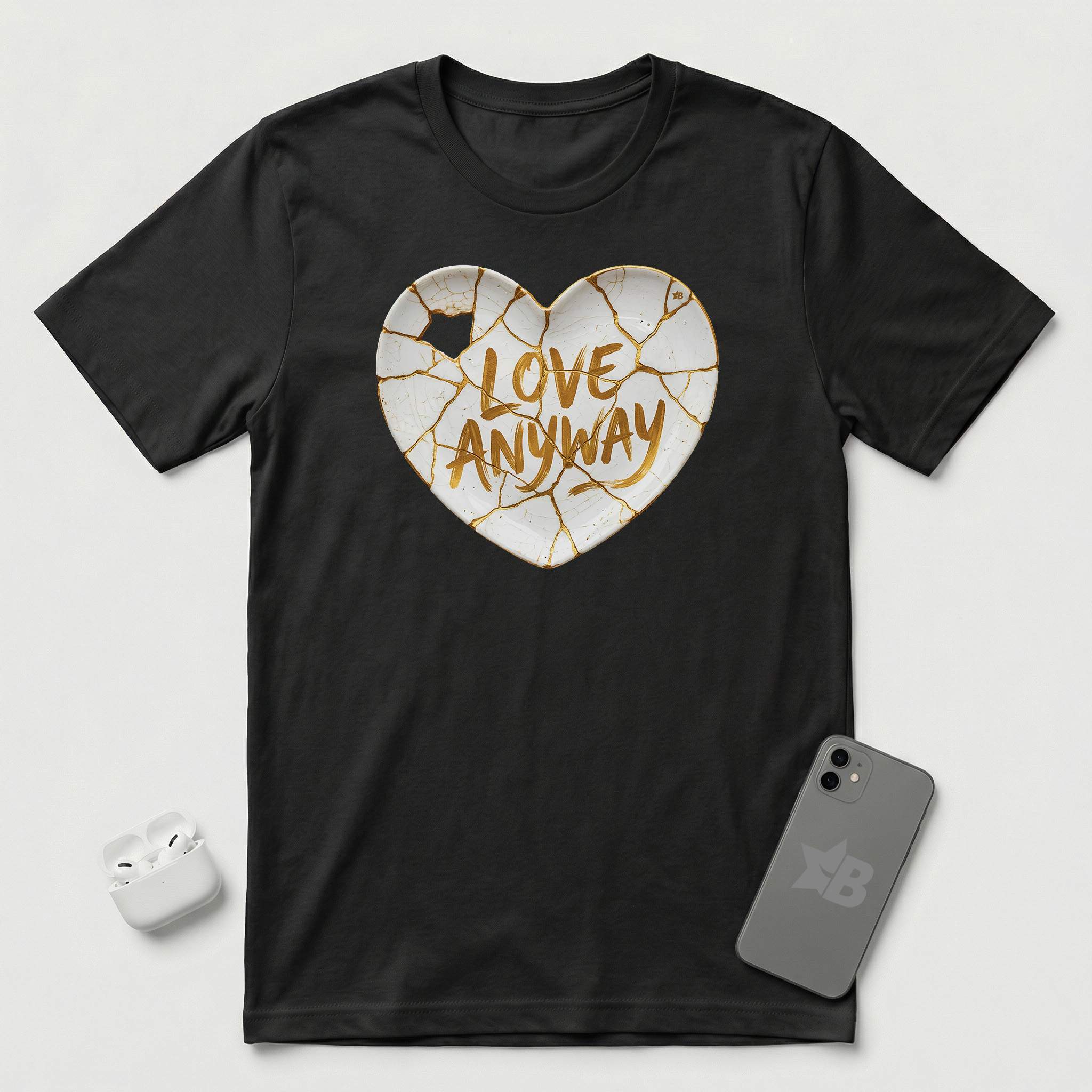 Love Anyway - Kintsugi - T-Shirt - Black mockup
