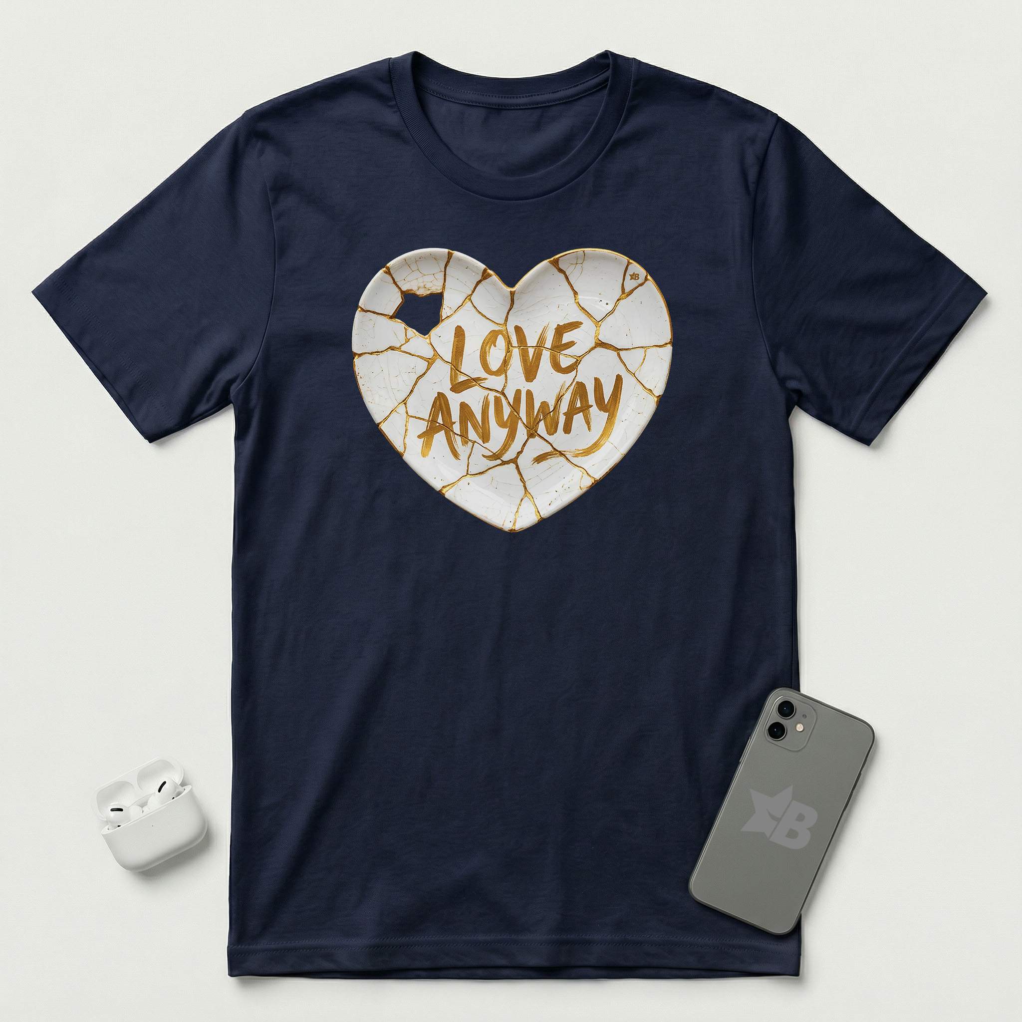 Love Anyway - Kintsugi - T-Shirt - Navy mockup
