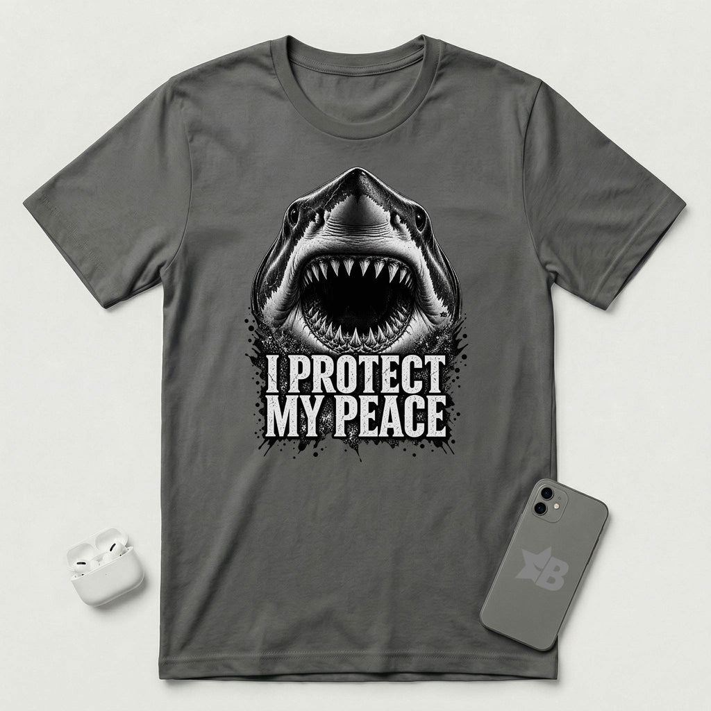 I Protect My Peace - Shark - T-Shirt - Asphalt mockup