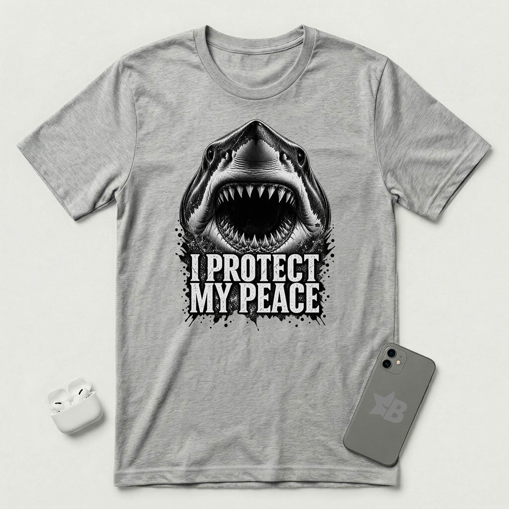 I Protect My Peace - Shark - T-Shirt - Athletic Heather mockup