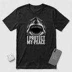I Protect My Peace - Shark - T-Shirt - Black mockup