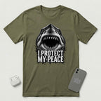 I Protect My Peace - Shark - T-Shirt - Military Green mockup