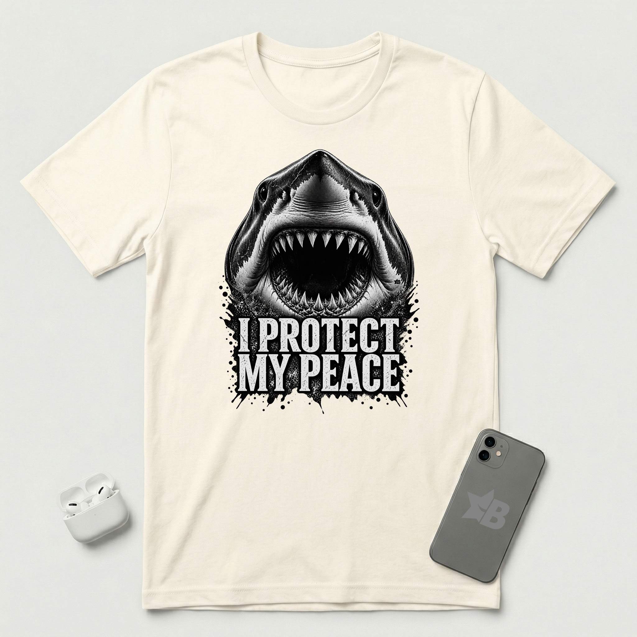 I Protect My Peace - Shark - T-Shirt - Natural mockup