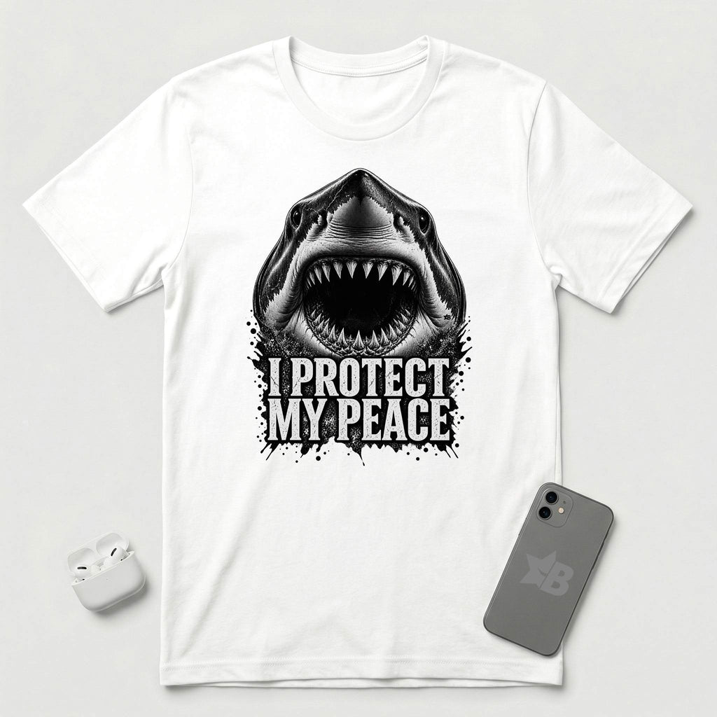 I Protect My Peace - Shark - T-Shirt - White mockup