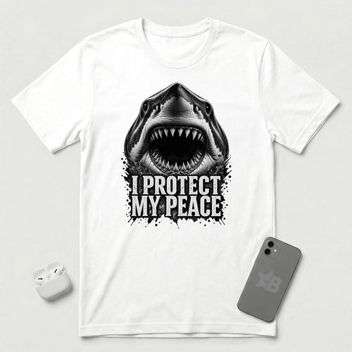 I Protect My Peace - Shark - T-Shirt - White mockup