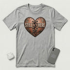 Still Here - Stitched Heart - T-Shirt - Athletic Heather mockup