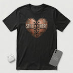 Still Here - Stitched Heart - T-Shirt - Black mockup