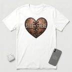 Still Here - Stitched Heart - T-Shirt - White mockup