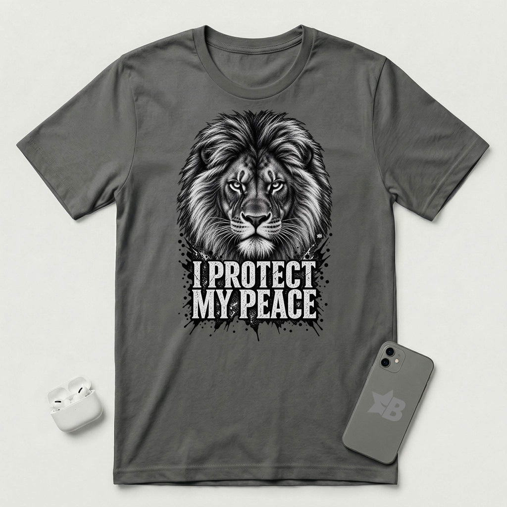 I Protect My Peace - Unshaken Lion - T-Shirt - Asphalt mockup
