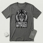 I Protect My Peace - Unshaken Lion - T-Shirt - Asphalt mockup