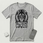 I Protect My Peace - Unshaken Lion - T-Shirt - Athletic Heather mockup