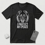 I Protect My Peace - Unshaken Lion - T-Shirt - Black mockup
