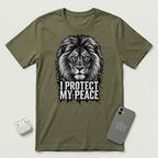 I Protect My Peace - Unshaken Lion - T-Shirt - Military Green mockup