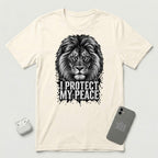 I Protect My Peace - Unshaken Lion - T-Shirt - Natural mockup