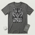 I Protect My Peace - Unflinching Tiger - T-Shirt - Asphalt mockup