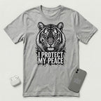 I Protect My Peace - Unflinching Tiger - T-Shirt - Athletic Heather mockup