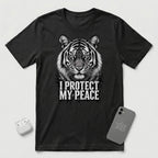 I Protect My Peace - Unflinching Tiger - T-Shirt - Black mockup