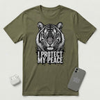 I Protect My Peace - Unflinching Tiger - T-Shirt - Military Green mockup