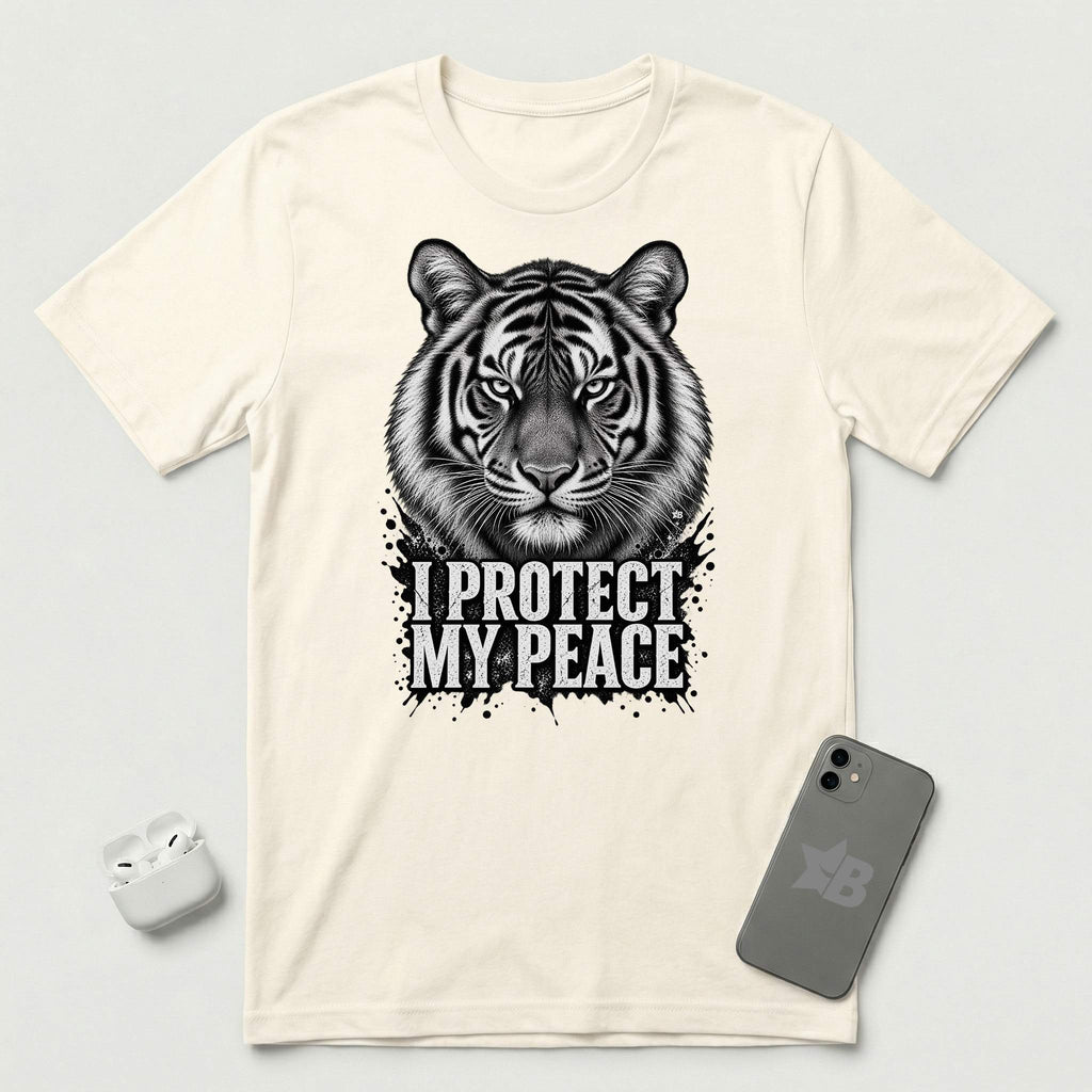 I Protect My Peace - Unflinching Tiger - T-Shirt - Natural mockup