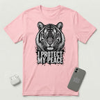 I Protect My Peace - Unflinching Tiger - T-Shirt - Pink mockup