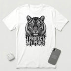 I Protect My Peace - Unflinching Tiger - T-Shirt - White mockup